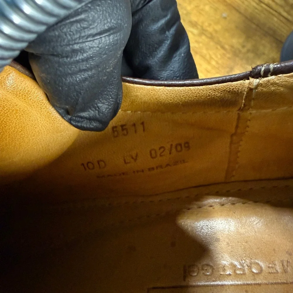 Sandro Moscoloni 5511 Brown Leather Square Toe Comfort Gel Oxford‎ Mens 10D
